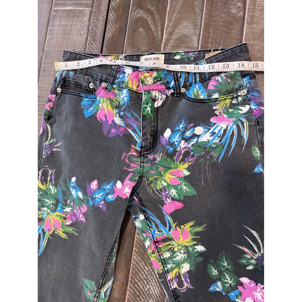 Insight Denim Python Mid Rise Super Slim Floral P… - image 7